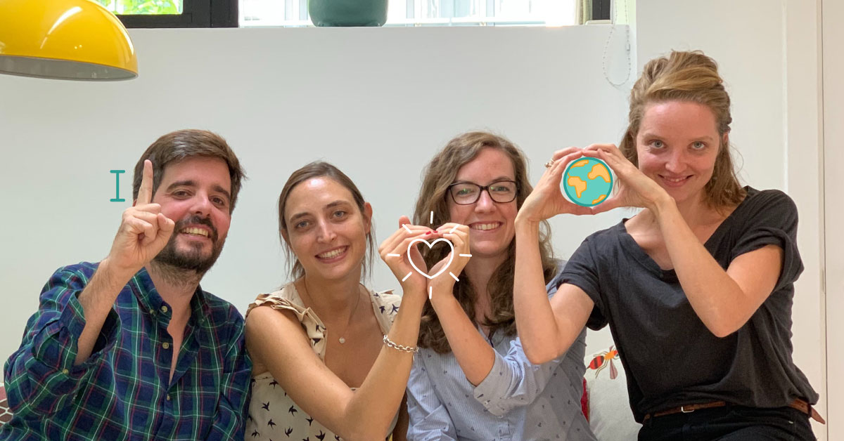 Four people from the CrowdFarming team: Gabriel &Uacute;rculo, Juliette Simonin, Magdalena Werner and Stephanie Stein
