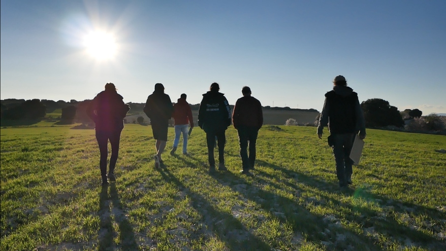 Mehrere Personen gehen durch das regenerative Feld