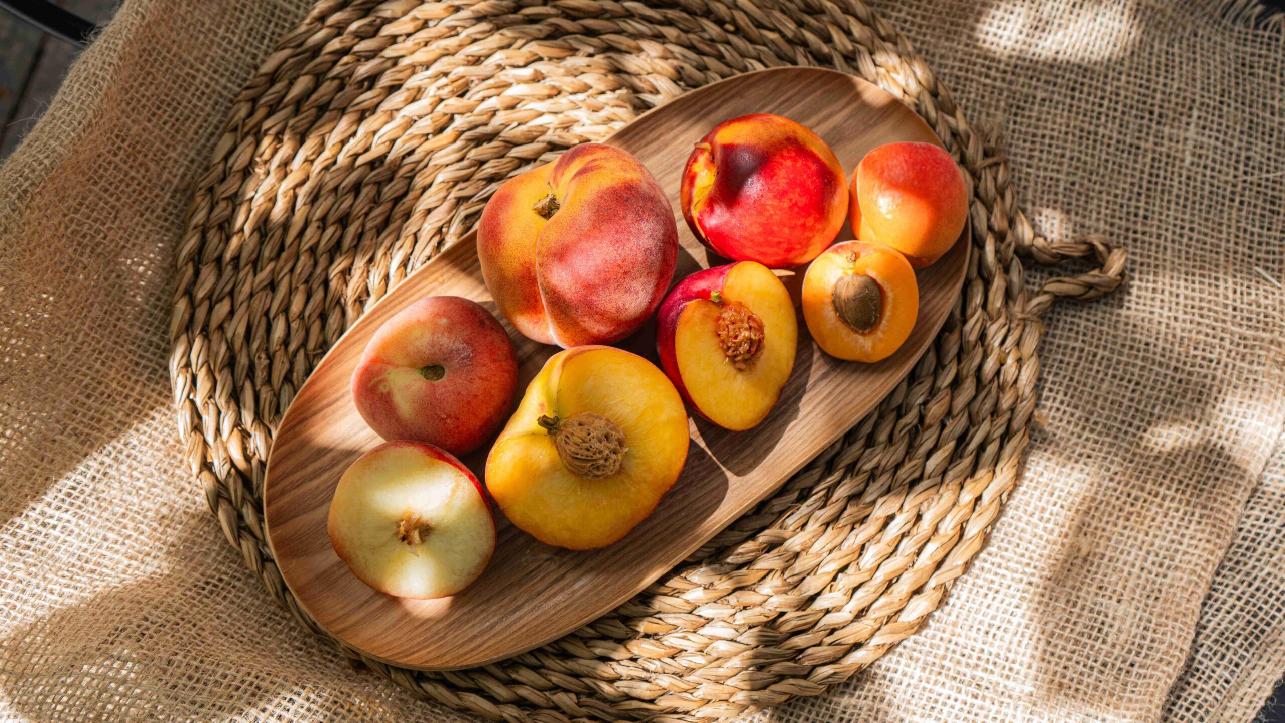 Variety of stone fruit